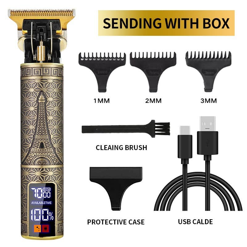 Eiffel Tower Emboss Cordless T-Blade Trimmer — Gold