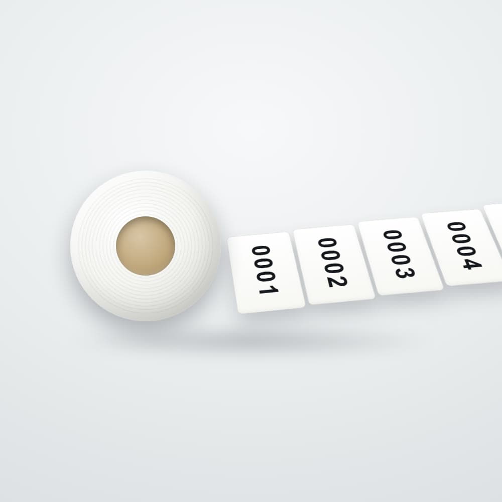 Numbered Rolls — 0001–0500 (500 labels/roll)